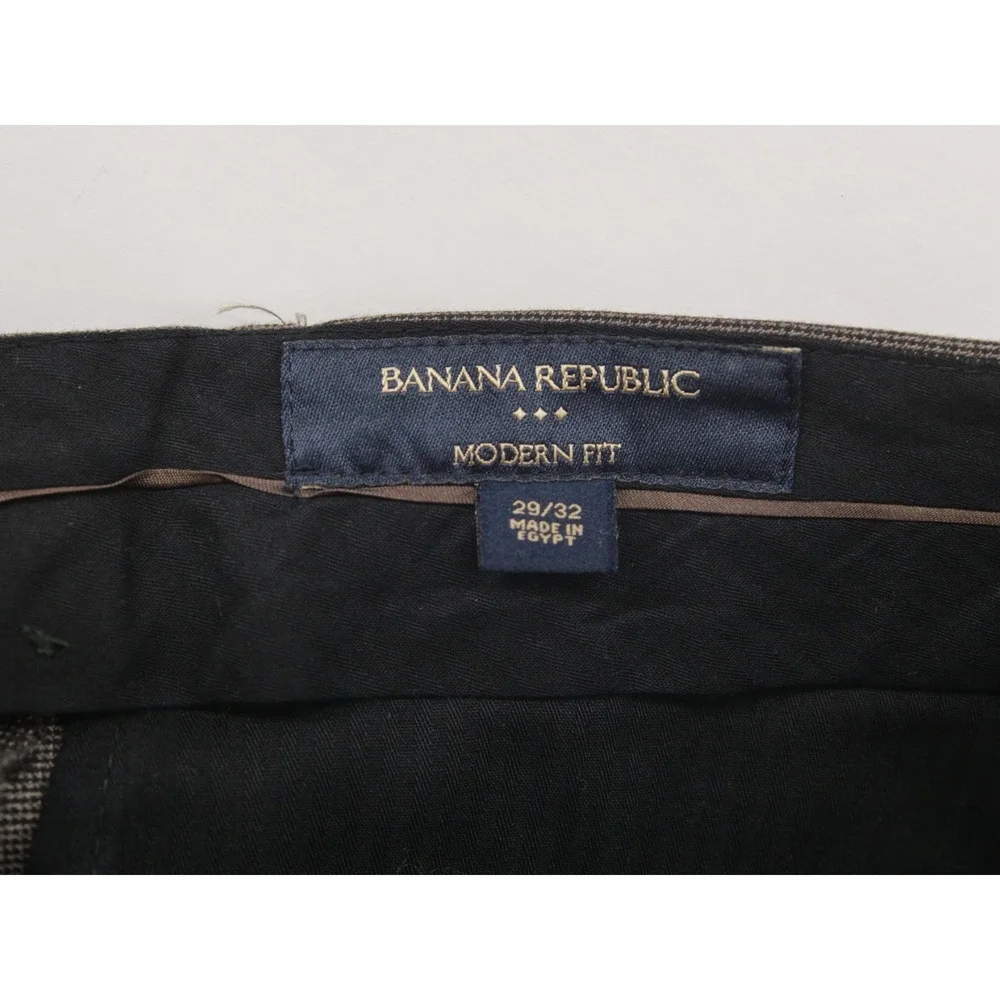Banana Republic Dress Pants Mens 29x32 Gray Modern Fit Flat Front Wool Blend